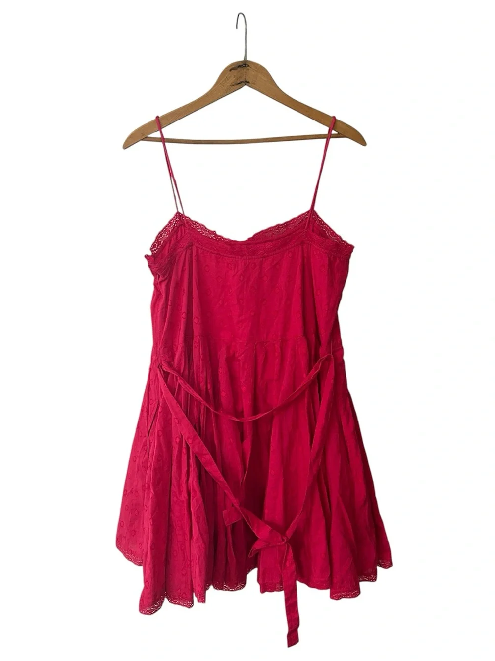NWT Ulla Johnson | Hot Pink Beatriz Spaghetti Strap Embroidered Mini Dress Sz 10